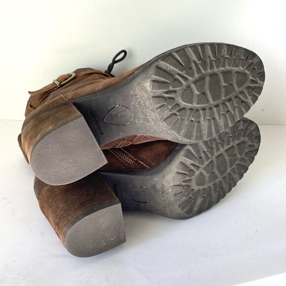Born Cass Brown Suede Block Heel Boots Sz 8.5 Boho Moto Combat Urban Festival - Picture 5 of 15